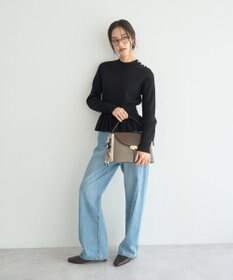 YECCA VECCA 金釦ペプラムニット