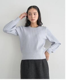 YECCA VECCA 金釦ミニケーブルニット