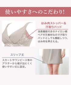 BRADELIS New York 【BRADELIS NewYork peace】綿混キャッチャーカップレースブラスリップ ボディラインをカバーする補整スリップ