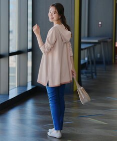 Tiaclasse 【洗える】配色フーディーニットチュニック