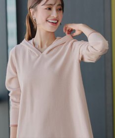 Tiaclasse 【洗える】配色フーディーニットチュニック