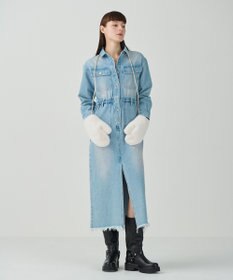 GRACE CONTINENTAL デニムドロストスリットワンピース