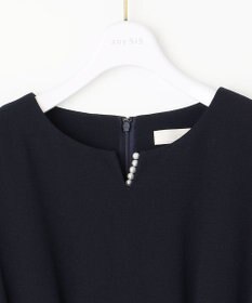 ANY SIS 【洗える】パール調ラインフレア ワンピース