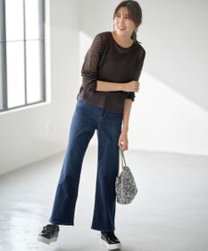 ANY SIS 【洗える】セミワイド デニムパンツ