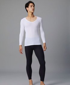 WACOAL MEN 綿混インナー Vネック ８分袖 しっかりあたたかい 保温性 肌側起毛 ストレッチ素材 逆三シルエット設計 メンズ GL5021 /ブロス