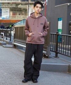 WEGO 【裏起毛/ユニセックス着用ITEM】リラックスフィットグラフィックパーカー