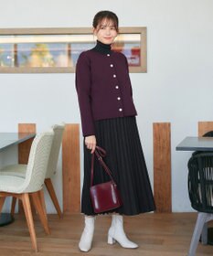 Tiaclasse L 【洗える】スポンジニットパールボタンカーディガン