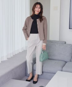 Tiaclasse L 【洗える】スポンジニットパールボタンカーディガン