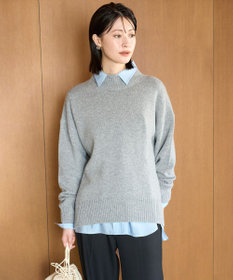 UNFILO カシミヤブレンド ハイネックニット グレー