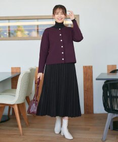 Tiaclasse L 【洗える】スポンジニットパールボタンカーディガン