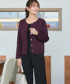 Tiaclasse L 【洗える】スポンジニットパールボタンカーディガン
