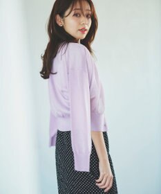 Feroux 【洗える】Vネックシアー カーデ