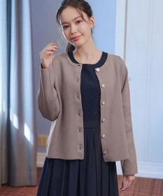 Tiaclasse L 【洗える】スポンジニットパールボタンカーディガン