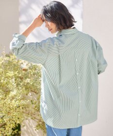 ANY 【洗濯機可能/接触冷感/UVケア】カラーストライプシャツ