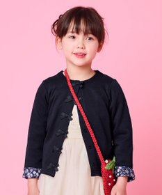 ANY KIDS スナップボタン リボン カーディガン