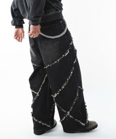 WEGO 【ユニセックス着用ITEM】フリンジデニムパンツ