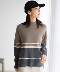 自由区 ウールカシミヤブレンドハイネック ニット