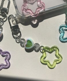 WEGO クリアフラワーミニキーホルダー