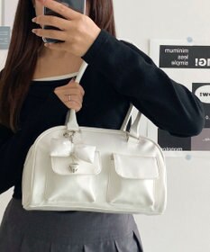 WEGO チャーム付きボストンバッグ