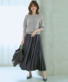 23区 S 【洗える】ルレックスバルキー5分袖 ラメ ニット