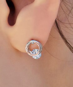 Tiaclasse 【金属アレルギー対応】サークル＋ストーンタイニーピアス