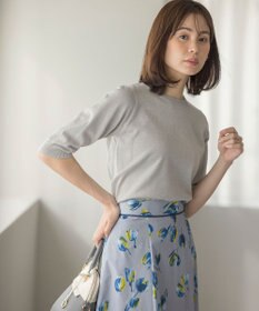 組曲 S 【WEB限定・2SET】5分袖ラメ入りアンサンブルニット