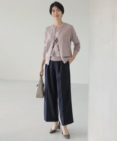 J.PRESS LADIES 【洗える】ANASTASIA milled ツータック ワイド パンツ