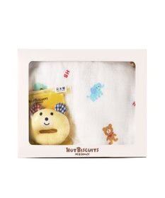 MIKI HOUSE HOT BISCUITS ガーゼバスタオル＆ラトルギフトセット【BOX付き】