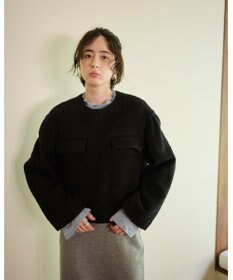 #Newans 【セットアップ可能】ワイドスリーブツイードプルオーバー