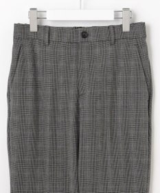 自由区 【撥水加工・洗える】TRギャバ裏起毛チェック柄テーパード パンツ