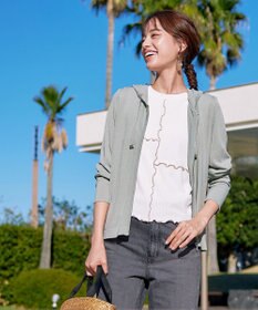 Tiaclasse L 【小倉優子さん着用】【洗える】サマーニットショートパーカー