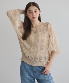 YECCA VECCA 【archive】テープヤーン袖レースプルオーバー