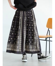 CRAFT STANDARD BOUTIQUE パネル柄マキシギャザースカート