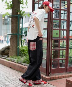 WEGO 【ユニセックス着用ITEM/MLサイズ展開】パッチワークカーブパンツ