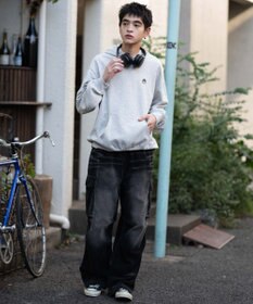 WEGO 【ユニセックス着用ITEM/SMLサイズ展開/裏起毛】ワンポイント刺繍プルパーカー