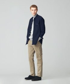 J.PRESS MEN Ｗフェイス キャラメルコールバンドカラー シャツ