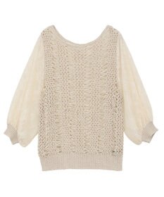 YECCA VECCA 【archive】テープヤーン袖レースプルオーバー