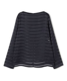 BEIGE， HAUYNITE / ボーダーシアー ボートネックブラウス