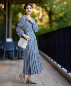 Tiaclasse 【洗える】セットアップ見え配色ニットワンピース