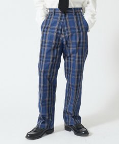 WEGO 【SCHOOLITEM】メンズスクールチェックセミワイドスラックス
