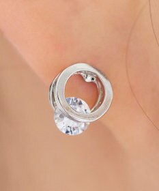 Tiaclasse 【金属アレルギー対応】サークル＋ストーンタイニーピアス