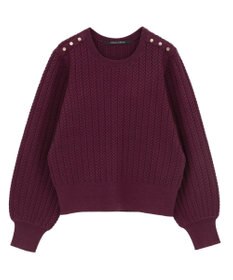 YECCA VECCA 金釦ミニケーブルニット