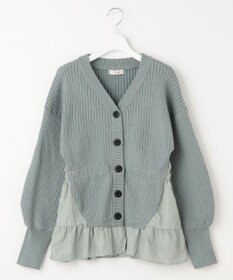 Feroux 【洗える】ペプラム カーディガン