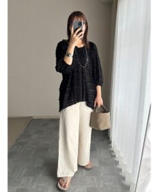 Green Parks AnriettMusee カットジャガードタックブラウス