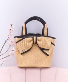 TOCCA BIG RIBBON SUMMER POCHETTE かごバッグ ブラック系