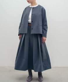 muuc トリプルクロス ノーカラージャケット｜軽くてふっくらした三重織り生地・セットアップ可能