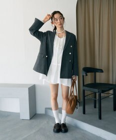 earth music&ecology 【綿100％】サイドリボンラッフルミニワンピース