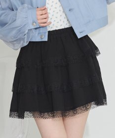 earth music&ecology ティアードレースミニスカート