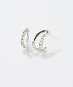 Phoebe 〈アレルギー対応〉ブリリアントダブルフープセラミックピアス　シルバー