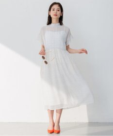 組曲 【WEB限定・2WAY】サッカードビードットプリント ワンピース